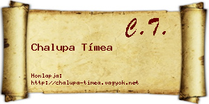 Chalupa Tímea névjegykártya